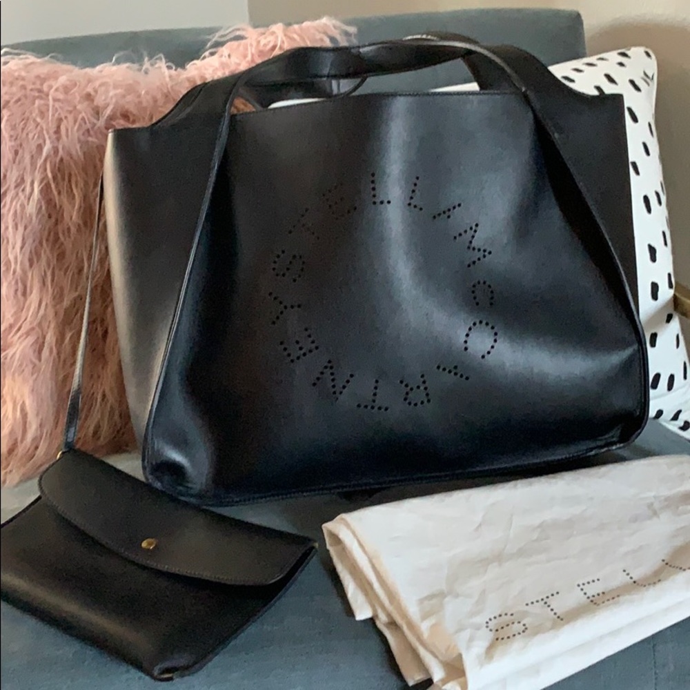 Stella McCartney Perforated Logo Tote - Black
